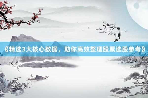 《精选3大核心数据，助你高效整理股票选股参考》
